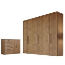 Guarda Roupa Casal New Messina e Cômoda Seul Cumaru 23 - Novo Horizonte