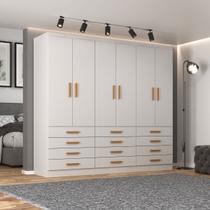 Guarda-Roupa Casal New Mônaco 6 Portas 12 Gavetas Branco - Evidência Móveis