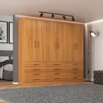 Guarda-Roupa Casal New Mônaco 6 Portas 12 Gavetas Cinnamomo - Evidência Móveis Guarda-Roupa Casal New Mônaco 6 Portas 12 Gavetas Cinnamomo - Evidência Móveis