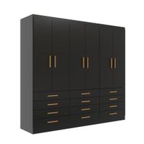 Guarda-Roupa Casal New Monaco 6 PT 12 GV Preto