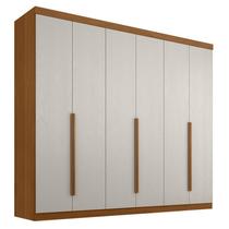 Guarda Roupa Casal New Monumental 6 Portas 4 Gavetas Cinamomo Areia Fosco - Zanzini