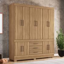 Guarda-Roupa Casal New Murano 10 Portas 3 Gavetas Amêndola/Touch - Demóbile Guarda-Roupa Casal New Murano 10 Portas 3 Gavetas Amêndola/Touch - Demóbile
