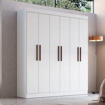 Guarda-Roupa Casal New Xangai 6 Portas 2 Gavetas 100% Mdf Branco - Doripel - Doripel Móveis