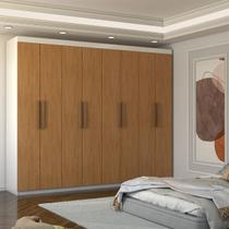 Guarda-Roupa Casal Nirvana 8 Portas 4gavetas Branco/Cinamomo - Panorama Móveis Guarda-Roupa Casal Nirvana 8 Portas 4gavetas Branco/Cinamomo - Panorama Móveis