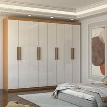 Guarda-Roupa Casal Nirvana 8 Portas 4gavetas Cinamomo/Branco - Panorama Móveis Guarda-Roupa Casal Nirvana 8 Portas 4gavetas Cinamomo/Branco - Panorama Móveis