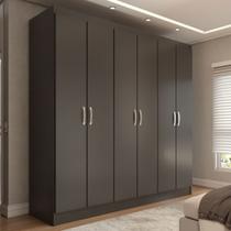 Guarda-Roupa Casal Normandia 6 Portas 2 Gavetas Black - Panorama Móveis