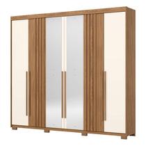 Guarda Roupa Casal Norton 6 Portas Nature Off White com Espelho - Henn Guarda Roupa Casal Norton 6 Portas Nature Off White com Espelho - Henn
