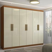 Guarda-Roupa Casal Odisseia 6 Portas 2 Gavetas Cinamomo/Off White - Panorama Móveis Guarda-Roupa Casal Odisseia 6 Portas 2 Gavetas Cinamomo/Off White - Panorama Móveis