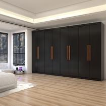 Guarda-Roupa Casal Odisseia 8 Portas 4 Gavetas Preto - Panorama Móveis