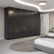 Guarda-Roupa Casal Odisseia 8 Portas 4 Gavetas Preto - Panorama Móveis