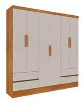 Guarda Roupa Casal Oregon 6 Pt Cinamomo Off Mdp Móveis Tcil