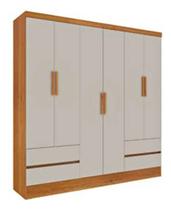 Guarda Roupa Casal Oregon 6 Pt Cinamomo Off Mdp Móveis Tcil