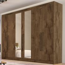 Guarda-Roupa Casal Oslo 6 Portas 4 Gavetas 100% Mdf com Espelho Brauna - Mademarques Guarda-Roupa Casal Oslo 6 Portas 4 Gavetas 100% Mdf com Espelho Brauna - Mademarques