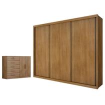 Guarda Roupa Casal Palazzo E Cômoda Seul Cumaru 23 - Novo Horizonte Guarda Roupa Casal Palazzo E Cômoda Seul Cumaru 23 - Novo Horizonte