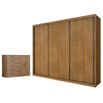 Guarda Roupa Casal Palazzo e Cômoda Seul Cumaru 23 - Novo Horizonte Guarda Roupa Casal Palazzo e Cômoda Seul Cumaru 23 - Novo Horizonte