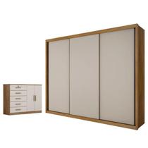 Guarda Roupa Casal Palazzo e Cômoda Seul Cumaru 25 Fendi - Novo Horizonte Guarda Roupa Casal Palazzo e Cômoda Seul Cumaru 25 Fendi - Novo Horizonte