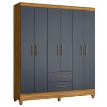 Guarda Roupa Casal Panamá 6 Portas Freijó Cinza - Moval Guarda Roupa Casal Panamá 6 Portas Freijó Cinza - Moval
