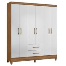 Guarda Roupa Casal Panamá 6 Portas Naturale Branco - Moval Guarda Roupa Casal Panamá 6 Portas Naturale Branco - Moval