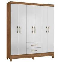 Guarda Roupa Casal Panamá 6 Portas Naturale Branco - Moval Guarda Roupa Casal Panamá 6 Portas Naturale Branco - Moval