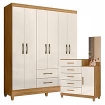 Guarda Roupa Casal Panamá e Cômoda Lisboa Freijó Off White- Moval Guarda Roupa Casal Panamá e Cômoda Lisboa Freijó Off White- Moval