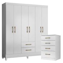 Guarda Roupa Casal Panamá E Cômoda Ms913 Branco Brilho - Moval Guarda Roupa Casal Panamá E Cômoda Ms913 Branco Brilho - Moval