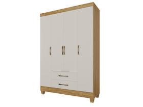 Guarda Roupa Casal Paraty 4 Portas 2 Gavetas com Prateleiras e Cabideiro Compacto e Funcional Guarda Roupa Casal Paraty 4 Portas 2 Gavetas com Prateleiras e Cabideiro Compacto e Funcional