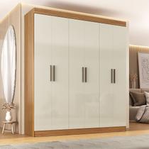 Guarda-Roupa Casal Paris 6 Portas 2 Gavetas Cinamomo/Off White - Maxel