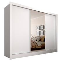 Guarda Roupa Casal Paula C/espelho 3 Pts 2 Gav Lateral Branco