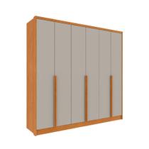 Guarda-Roupa Casal Pequin 6 Portas 6 Gavetas Cinamomo e Off White