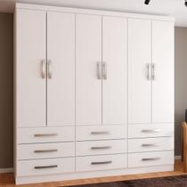 Guarda-Roupa Casal Piemonte 6 Portas 9 Gavetas Branco - Panorama Móveis