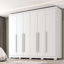 Guarda Roupa Casal Platinium 100% MDF 6 Portas de Bater 6 Gavetas Branco/Absoluto