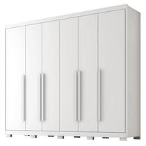 Guarda Roupa Casal Platinium 6 Portas 6 Gavetas Branco Absoluto Semi Fosco - Zanzini