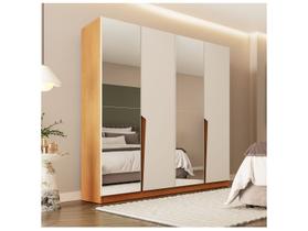 Guarda-Roupa Casal Porto 4 Portas 4 Gavetas com Espelho Freijó/Cinza - Poltoirno Guarda-Roupa Casal Porto 4 Portas 4 Gavetas com Espelho Freijó/Cinza - Poltoirno