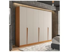 Guarda-Roupa Casal Porto 6 Portas 4 Gavetas Freijó/Creme - Politorno Guarda-Roupa Casal Porto 6 Portas 4 Gavetas Freijó/Creme - Politorno