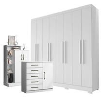 Guarda Roupa Casal Porto 8 Portas 4 Gavetas com Cômoda Sapateira Milão e Armario Multiuso Florença Branco Tx Aramóveis Guarda Roupa Casal Porto 8 Portas 4 Gavetas com Cômoda Sapateira Milão e Armario Multiuso Florença Branco Tx Aramóveis