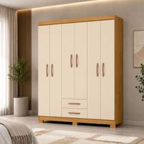 Guarda Roupa Casal Porto Belo 6 Portas 2 Gavetas MDP Organizador para Quarto
