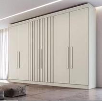 Guarda roupa casal potente 6 portas 6 gavetas internas 100% mdf branco-bonequinha móveis