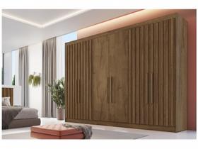 Guarda Roupa Casal Potente 6 Portas c 4 Ripados e 6 Gavetas Braúna Europa MÓVEIS EUROPA