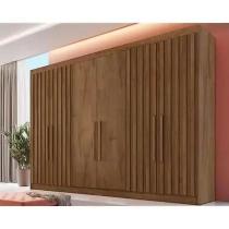 Guarda Roupa Casal Potente 6 Portas c 4 Ripados e 6 Gavetas Braúna Europa MÓVEIS EUROPA