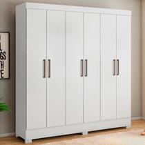 Guarda-Roupa Casal Prático 6 Portas 3 Gavetas Branco - Demóbile