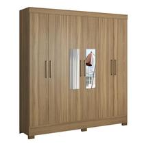 Guarda Roupa Casal Prático Amêndola Touch com Espelho - Demóbile