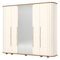 Guarda Roupa Casal Premium 6 Portas Off White Nature - Henn