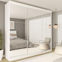 Guarda Roupa Casal Premium Rennes 205,9cm com Espelho 3 Portas 4 Gavetas Yescasa Branco Guarda Roupa Casal Premium Rennes 205,9cm com Espelho 3 Portas 4 Gavetas Yescasa Branco
