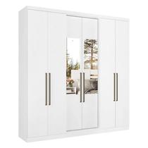 Guarda Roupa Casal Presence Glass 6 Portas Branco Acetinado - THB Guarda Roupa Casal Presence Glass 6 Portas Branco Acetinado - THB