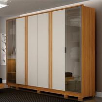 Guarda Roupa Casal Prime 06 Portas 06 Gavetas Reflecta e Pés 100% MDF Off White/Cinamomo Guarda Roupa Casal Prime 06 Portas 06 Gavetas Reflecta e Pés 100% MDF Off White/Cinamomo