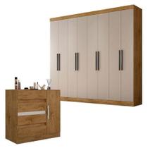 Guarda Roupa Casal Prime 1684 E Cômoda 8000 Freijó Baunilha - Araplac Guarda Roupa Casal Prime 1684 E Cômoda 8000 Freijó Baunilha - Araplac