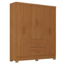 Guarda Roupa Casal Primordial Max 6 Portas 2 Gavetas Cinamomo Fosco - Zanzini