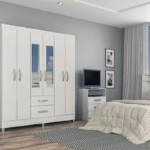 Guarda Roupa Casal Real 6 Portas 2 Gavetas com Espelho Barcellona Guarda Roupa Casal Real 6 Portas 2 Gavetas com Espelho Barcellona