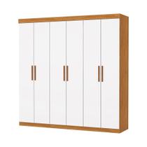 Guarda Roupa Casal Recife 6 Portas 2 Gavetas Sem Espelho Carioca Moveis Cinamomo-neve