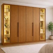 Guarda-roupa Casal Reflecta 6 Portas 2 Gavetas com Led Napoli Guarda-roupa Casal Reflecta 6 Portas 2 Gavetas com Led Napoli